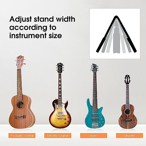 ENO MUSIC Folding Acoustic Guitar Stand, Suitable for Electric Guitars, Bass Guitars (Red) - color: Red