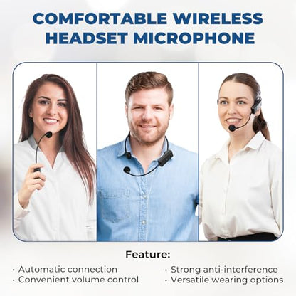 Voice Amplifier with Wireless Microphone & Speaker - Portable Bluetooth PA System, 30W Ultra-Light Rechargeable Hands-Free Megaphone for Teachers, Tour Guides & Outdoor Events - S93 | 2-in-1 Headset & Handheld Mic, Ultra-Light with Shoulder Strap, USB/TF/