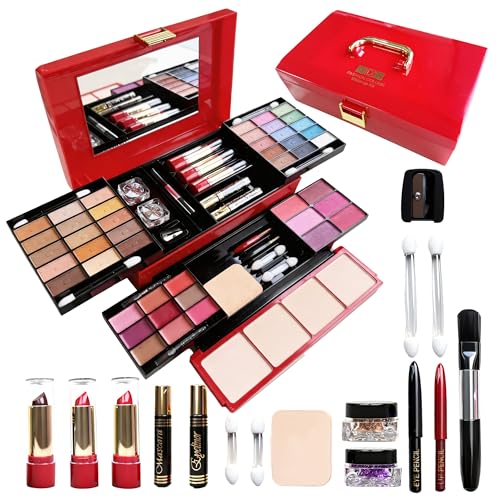 58 Colors Professional Makeup Kit for Women Girls All in One Full Make up Gift Set with Eyeshadow Palette, Blush, Lipstick, Eyeliner, Highlighter, Mascara, Mirror,Makeup Gift for Women Teens Beginners