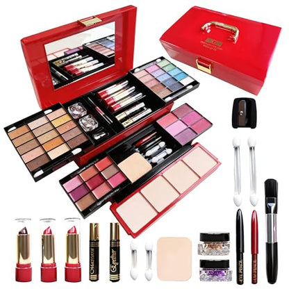 58 Colors Professional Makeup Kit for Women Girls All in One Full Make up Gift Set with Eyeshadow Palette, Blush, Lipstick, Eyeliner, Highlighter, Mascara, Mirror,Makeup Gift for Women Teens Beginners