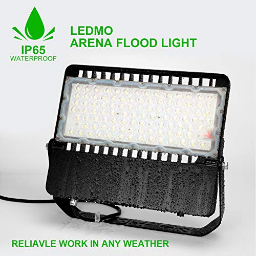 ledmo LED Flood Light Outdoor Fixture with Dusk to Dawn 36000LM 3 Pack | Commercial Grade Waterproof Floodlights for Large Stadiums, Super Bright 5000K, Photocell for Street Sport Parking Lot - size: Standard-Photocell-3Pack
