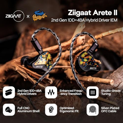 Linsoul ZiiGaat x Fresh Reviews Arete II 2nd 1DD+4BA Hybrid in Ear Monitor - color: Graffiti