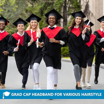 Graduation Cap Headband, 1PCS Black Circle Firm Anti-fall Hair Band for Graduation Hat, Graduation Gifts Hat Accessories for Graduates, Students, Women (Grad Cap Not Included) - color: Style 2