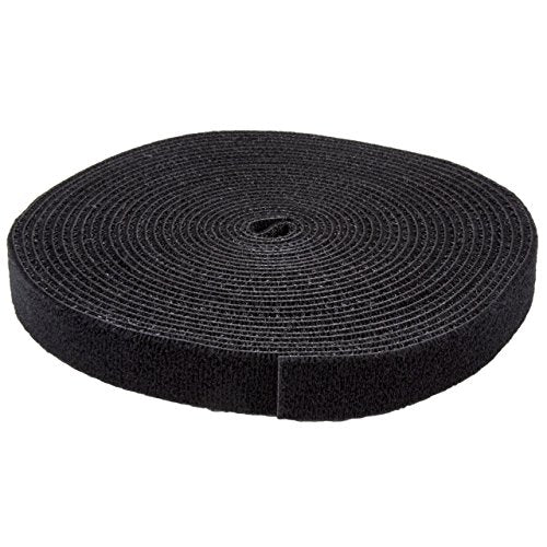 StarTech 25ft (7.6m) Hook and Loop Roll, Black, Fastener Tape (HKLP25) | Cut-to-Size Reusable Cable Ties, Cable Management Straps - color: Black, size: 25 feet