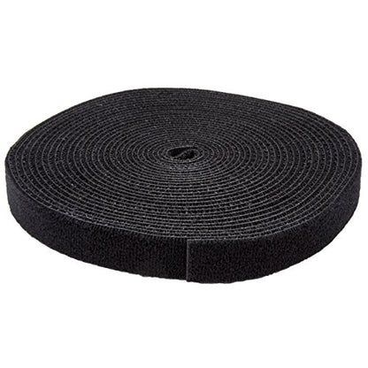 StarTech 25ft (7.6m) Hook and Loop Roll, Black, Fastener Tape (HKLP25) | Cut-to-Size Reusable Cable Ties, Cable Management Straps - color: Black, size: 25 feet