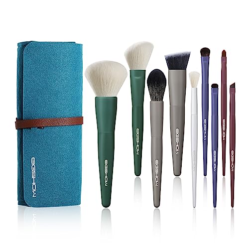 Makeup Brushes, EIGSHOW 5 Color Essential Travel Makeup Brush Set with Ultra Soft Synthetic Fibers for Powder Blush Concealer Contouring Highlighting - color: Light 5 colors