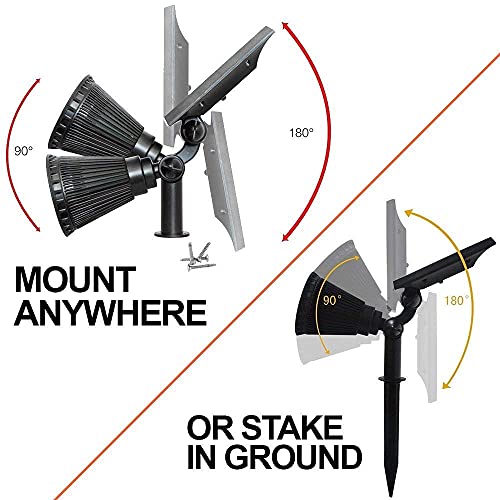 SOLVAO Solar Spotlight | 200 Lumen Ultra Bright | Waterproof, Adjustable 270° | Flag Pole, Outdoor, Landscape, Yard, Driveway | Auto On/Off | No Wiring Required - size: 1 Pack
