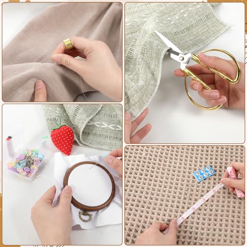 Wooden Sewing Kit Box Wooden Hand Home-Sewing Repair Tool Kits Wooden-Sewing Box with Cute Sewing Accessories Supplies for Adults, Women, Men Universal Home Repair Tool Kit