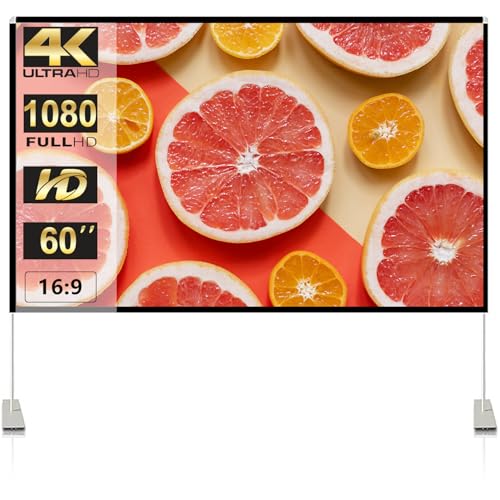 SKERELL Outdoor Projector Screen with Stand : Portable Projection Screen for Outside Theater Home Backyard Movies 60 inch - size: 60 inches