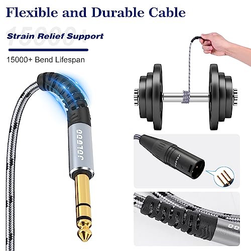JOLGOO 1/4 Inch TRS to XLR Male Cable, Balanced 6.35mm TRS Plug to 3-pin XLR Male, Quarter inch TRS Male to XLR Male Microphone Cable, 50 Feet 2 Pack - size: 50 Feet - 2 Pack, style: 1/4 TRS Male to XLR Male