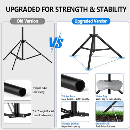 Portable Projector Screen with Tripod Stand, 100in Projection Screen Outdoor for Backyard, Camping, Washable Cloth Projector Screen with Water Weight Bag, Indoor Movie Screen, 16:9 - size: 100inch
