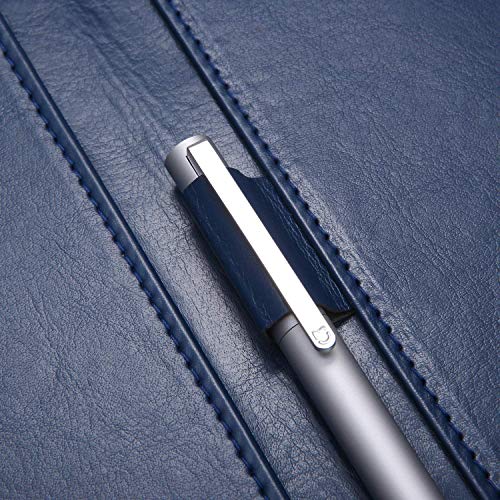 Padfolio Clipboard Folder Portfolio, Mymazn Faux Leather Folder Storage Clipboard with Cover for 8.5 x 11 Legal Pad A4 Refillable Folio Conference Writing Notepad (Blue) - color: Blue