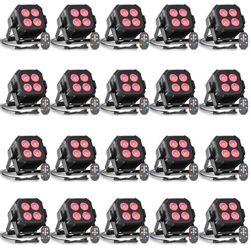 Mini Stage Lights, Corded 4 * 8w Led Par Lights, Lightweight RGBW 4 in 1 LED Uplights with DMX512, Sound-Activated Controlled, 4/8 CH Par Can for Party, Home, Disco, 20 Pack - color: 20 PACK