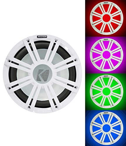 Kicker 45KMF124 12" 350w Marine Boat Free Air Subwoofer w/White LED Grille KMF12