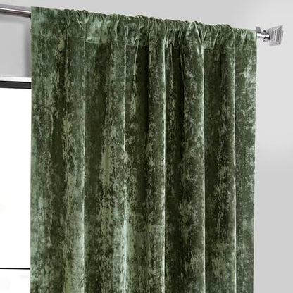 HPD Half Price Drapes Lush Crush Velvet Curtains - Room Darkening Curtain 84 Inches Long for Bedroom & Living Room, Luxury Look, Rod Pocket Design, (1 Panel), 50W x 84L, Emerald Green - color: Emerald Green, size: 50"W x 84"L (Pack of 1)