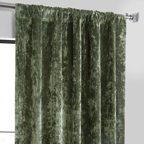 HPD Half Price Drapes Lush Crush Velvet Curtains - Room Darkening Curtain 108 Inches Long for Bedroom & Living Room, Luxury Look, Rod Pocket Design, (1 Panel), 50W x 108L, Emerald Green - color: Emerald Green, size: 50"W x 108"L (Pack of 1)
