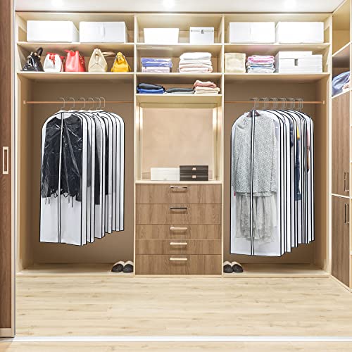 MsKitchen Hanging Clothes Storage with 4" Gusseted Garment Covers (Set of 6) - Clear Suit, Gown, Long Coat, Dress Protectors for Closet - 24"x 50"x 4" / 6 Pack - size: 24"x50"x4"/ 6 Pack