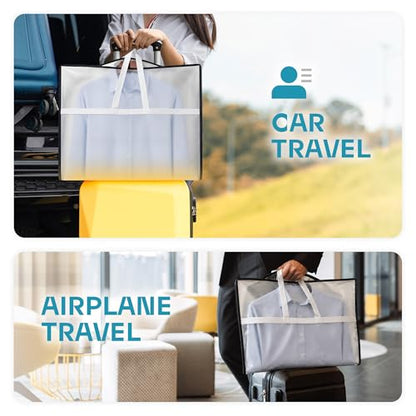 Lazebox 43" Travel Garment Bag with Accessories Zipper Pocket, Heavy Duty Suit Bag for Suits, Tuxedos, Dresses, Coats - size: 43inch-1 pack-Translucent
