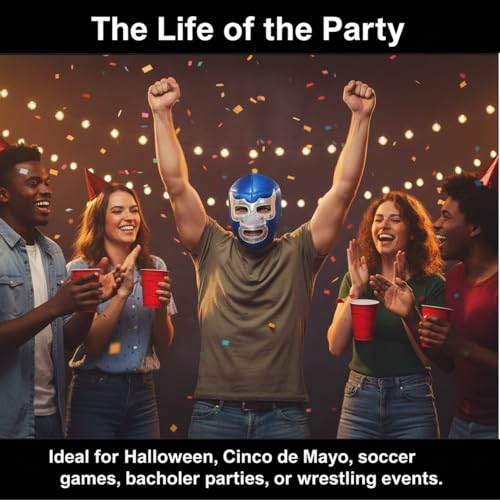 Artisans Bazaar Mexican Custume Wear Masks Luchador Mexicano Wrestling Masks Foamy Material for Men & Women Lucha Libre Adult - style: Blue Demon