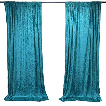 AK TRADING CO. 10 feet x 10 feet Lush Velvet Backdrop Drapes Curtains Panels with Rod Pockets - Wedding Ceremony Party Home Window Decorations - Teal - color: Teal