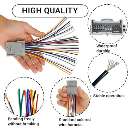 Car Radio Audio Receiver Wiring Harness Kit, Automotive Stereo Radio Installation Kit, Universal for Chevrolet, GMC and Hummer Aftermarket Car Audio Adapter Wiring Harness