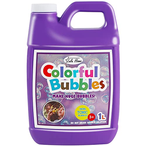 Lulu Home Concentrated Bubble Solution, 1 L/ 33.8 OZ Refill | For Bubble Machines, Giant Wands, and Blowers, Up to 2.5 Gallons, For Kids' Birthday Parties - color: Purple