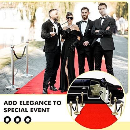 Woanger 6 Pack Velvet Stanchion Rope Black 5 Feet Crowd Control | Stanchion Ropes Safety Barrier for Red Carpet Event, Theaters, Hotel, Grand Opening, Queue Management, with Gold Plated Hook - color: Black, size: 5 Feet