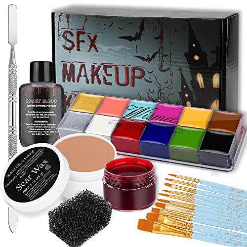 SFX Makeup Kit Professional Face Body Paint Halloween Cosplay Makeup Set - color: Dark tone