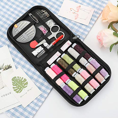 Mini Sewing Kit for Adults & Beginners, Portable Sewing Supplies with, Threads, Buttons & Seam Ripper – Travel & Home Small Sewing Kit with Thread and Needle, Valentine's Day Gift for Mom & Grandma - color: N - 74