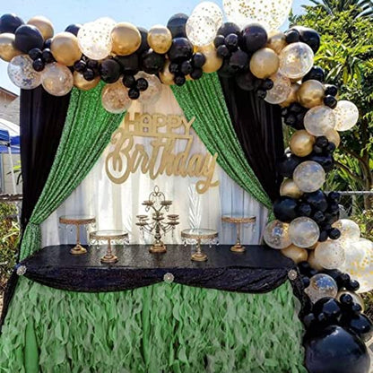 Green Sequin Backdrop Curtains 2 Panels 2FTx8FT Christmas Party Backdrop | Glitter Birthday Bridal Wedding Curtains Sparkle Photo Backdrop, Sparkly 3MM sequins with 4 inch rod pockets - color: Dark Green, size: 2 pcs-2ftx8ft