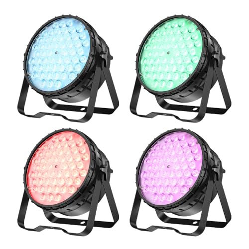 Betopper 54 * 4W LED Stage Light,4 in 1 RGBW High CRI DJ Par Lights-4 Packs | 54 * 4W CRI>90 RGBW LEDs, Auto/Sound/DMX512/Master-Slave, LPC010N PAR Light For Parties, Concerts, Theatrical, Uplighting - size: LPC010N-4