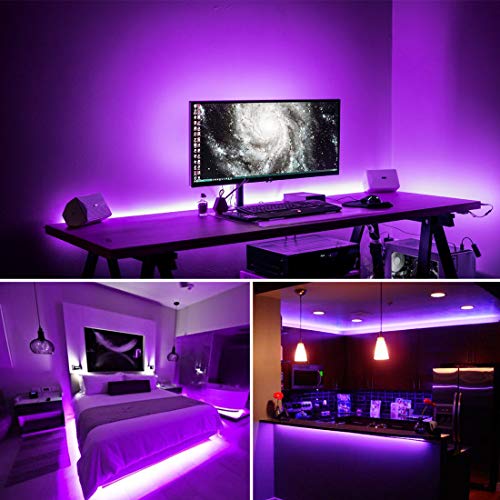 20ft LED Black Light Strip Kit, 12V Blacklight LED Strips, Touchable | 360 Units Led, Flexible Blacklights for Halloween, Bedroom, Glow Party, Fluorescent Decor, Indoor, Non-Waterproof - size: 20 ft
