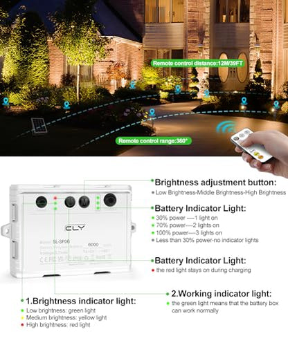 CLY 6 in 1 Solar Spotlights Landscape Outdoor Garden, Solar Powered Lights - color: Warm White/Natural White/Cold White, size: 6-IN-1