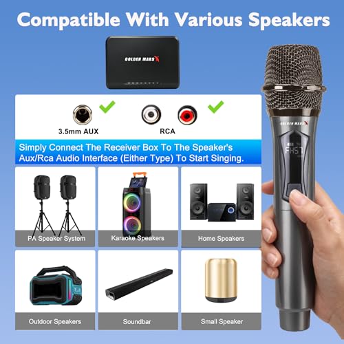 Wireless Microphone Karaoke System for TV and AUX Speaker | Supports Coaxial Optical 3.5mm AUX and Inputs, AUX or RCA Output to Speakers