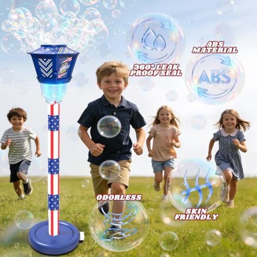 Bubble Machine for Kids Bubble Blower Maker with Lights and Music Automatic Bubble Stand Machine for Parties Birthday Wedding Toddlers Kid Summer Outdoor Toys (Blue) - color: Blue