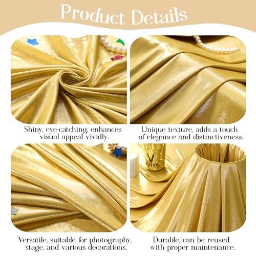 10x10ft Gold Backdrop Curtains Glitter Sequin Photo Backdrop Curtain Fabric Gold Shimmer Drapes Backdrop Bridal Baby Shower Wedding Birthday Party Photography Backdrops Photoshoot 5x10FT, 2 Panels - color: Gold, size: 10 ft X 10 ft(2 Panels 5ft X 10ft)