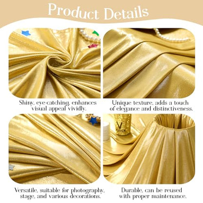 20x10ft Gold Backdrop Curtains Wedding Party Glitter Sequin Curtain Backdrop Fabric Shimmer Drapes Backdrop Bridal Baby Shower Birthday Christmas Photoshoot Background Photography 5x10FT，4 Panels - color: Gold, size: 20ft X 10ft(4 Panels 5ft X 10ft)