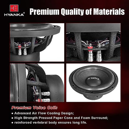 H YANKA BSF-12-2 12 Inch Subwoofer - 1800W MAX Power 12 Inch Paper Cone Subwoofer Car Audio, Black Aluminum Basket, 2.5“ Dual Voice Coil 2 Ohm Impedance 12" Subwoofer for Cars - size: 12 Inch, style: Dual 2 Ohm