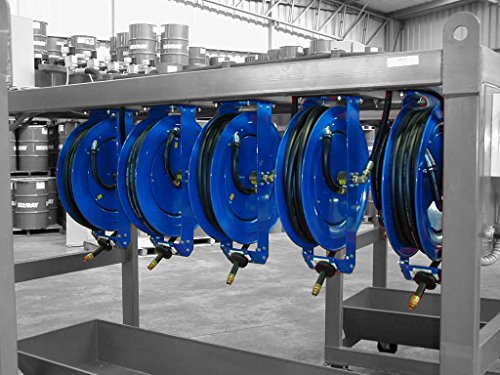 Coxreels P-LP-125 Low Pressure Retractable Air/Water Hose Reel: 1/4" I.D., 25' Hose Capacity, with Hose, 300 PSI, Made in USA - size: 1/4", style: 25'