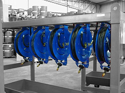 Coxreels P-LP-125 Low Pressure Retractable Air/Water Hose Reel: 1/4" I.D., 25' Hose Capacity, with Hose, 300 PSI, Made in USA - size: 1/4", style: 25'