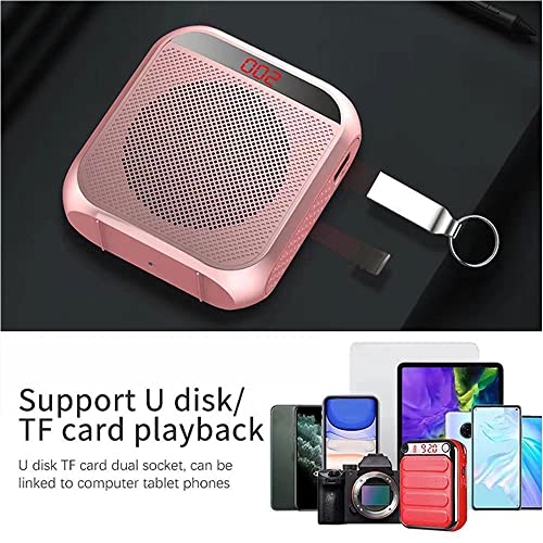 Portable Voice Amplifier for Teachers, Rechargeable Personal Amplifier Mic PA System Headset Microphone with Speaker for Teachers, Training, Meeting, Tour Guide, Yoga, Classroom (White) - color: White