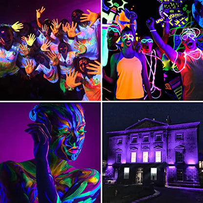 300W LED Blacklight, UV Black Lights for Glow Party, IP65 Waterproof Outdoor UV Floodlight for Black Light Party,Body Painting,Fluorescent Painting,Birthday Parties,Halloween