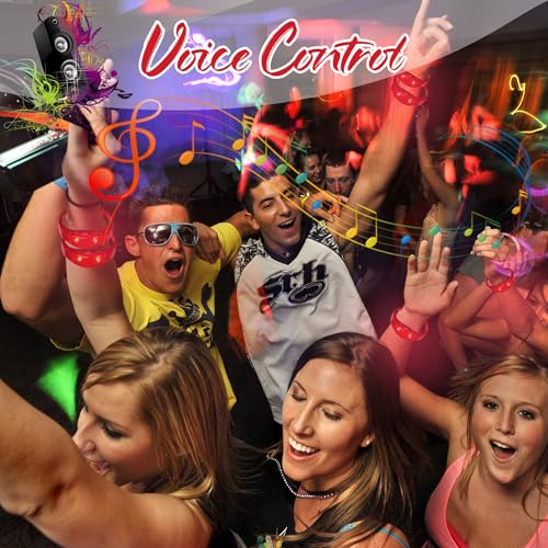 24 Pcs LED Glow Bracelets Sound Activated Bracelet Glow Bracelets with Flashing LED Strobe for Carnival,Concerts , Night Events, Rave, Game Prizes, Birthday Party Favor, New Year's Eve Gift (red) - color: Red