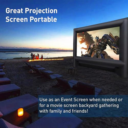 GYUEM 21FT Inflatable Projector Screen Outdoor Movie Screen | Blow Up for Movie Parties Backyard Outside, Air Blower, Carry Bag, Front and Rear Projection, Portable Home Theater, Indoor - size: 21FT