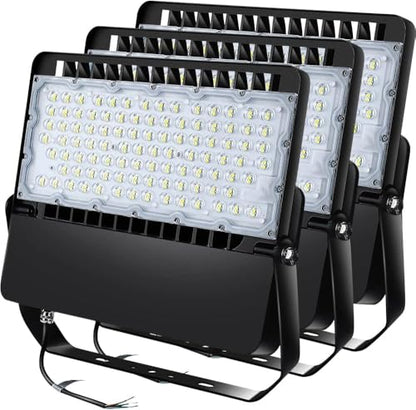 ledmo LED Flood Light Outdoor, 240W Equivalent 1500W Stadium Lights 3Pack | 36000Lumen Commercial Lighting, High-Intensity Floodlights for Yard, Count, Large Area, Waterproof Durable - size: Standard-3Pack