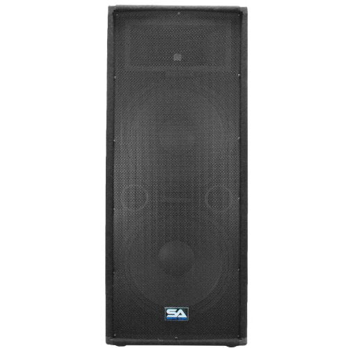 Seismic Audio - SA-155T-PKG23 - Pair of Dual 15 Inch PA/DJ Loudspeakers and 50' Speaker Cables - Dual 15 Inch Club,Party Loud Speakers