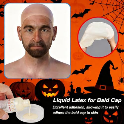 MEICOLY Clear White Liquid Latex with Sponge for Yarn Wood Makeup,Halloween Costume SFX Special Effects Makeup for Scar Burn Monster Zombie Cut Wound Skin Wrinkle,Liquid Latex Glue for Bald Cap - color: clear white liquid latex