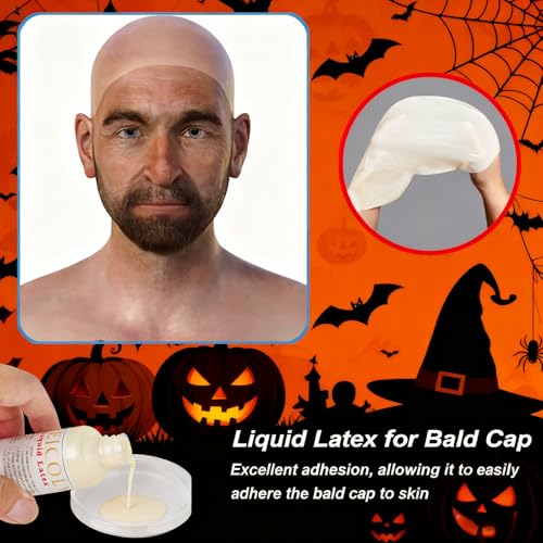 MEICOLY Light Flesh Liquid Latex with Sponge,Halloween Costume SFX Special Effects Makeup for Scar Burn Monster Zombie Cut Wound Skin Wrinkle,Liquid Latex Glue for Bald Cap,Yarn Wood Makeup - color: light flesh liquid latex