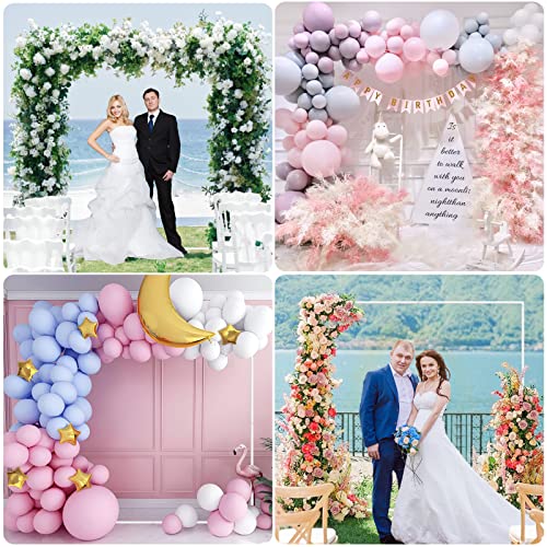 Wokceer Square Backdrop Stand White Metal Wedding Arch Stand 6.6FT x 6.6FT - color: White, size: 6.6FT x 6.6FT