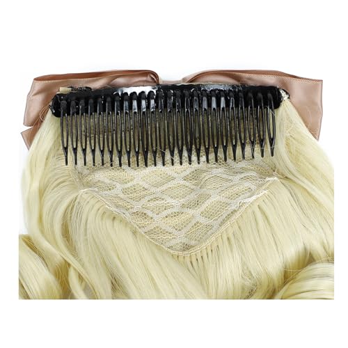 Victorian curls and ponytails, Gibson style clip-on hair and satin bow, perfect for historical replays, plays and Halloween (Light Blonde) - color: Blonde1